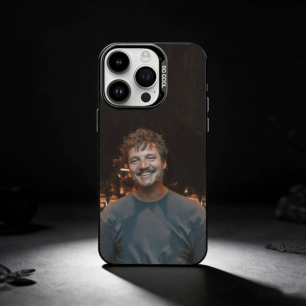 Pedro Pascal Phone Case For iPhone 17,16,15,14,13,12,11 Plus,Pro Max,XS,Colored Silver Phone Case