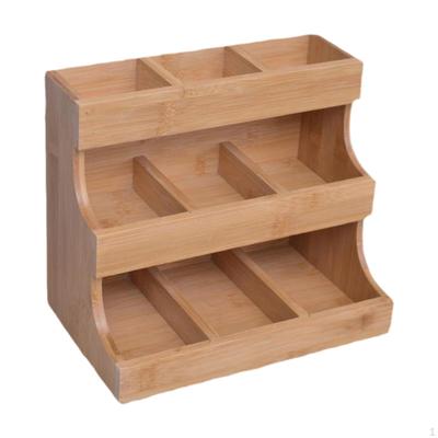 Tea Bag Organizer Wood Box Container, Coffee Station Vertical Storage