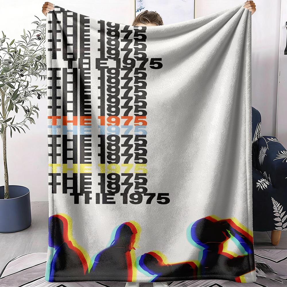 The 1-1975 Band Throw Soft Flannel Throw Summer AC Blanket Lightweight Cool Nap Blanket for Sofa Bed Couch Travel 75X95CM