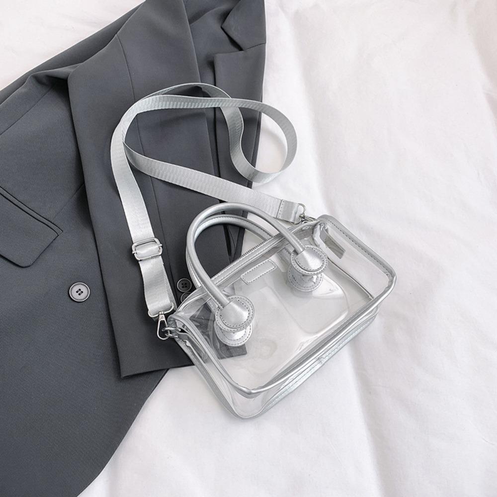 

Регулируемая сумка-кроссбоди с ремешком, маленькая квадратная сумка большой вместимости для различных случаев серебряный