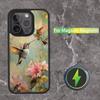 Hummingbird and Flowers Phone Case For iPhone 17,16,15,14,13,12,11,Pro,Max,Plus,Mini,SE Magsafe Magnetic Wireless Charging
