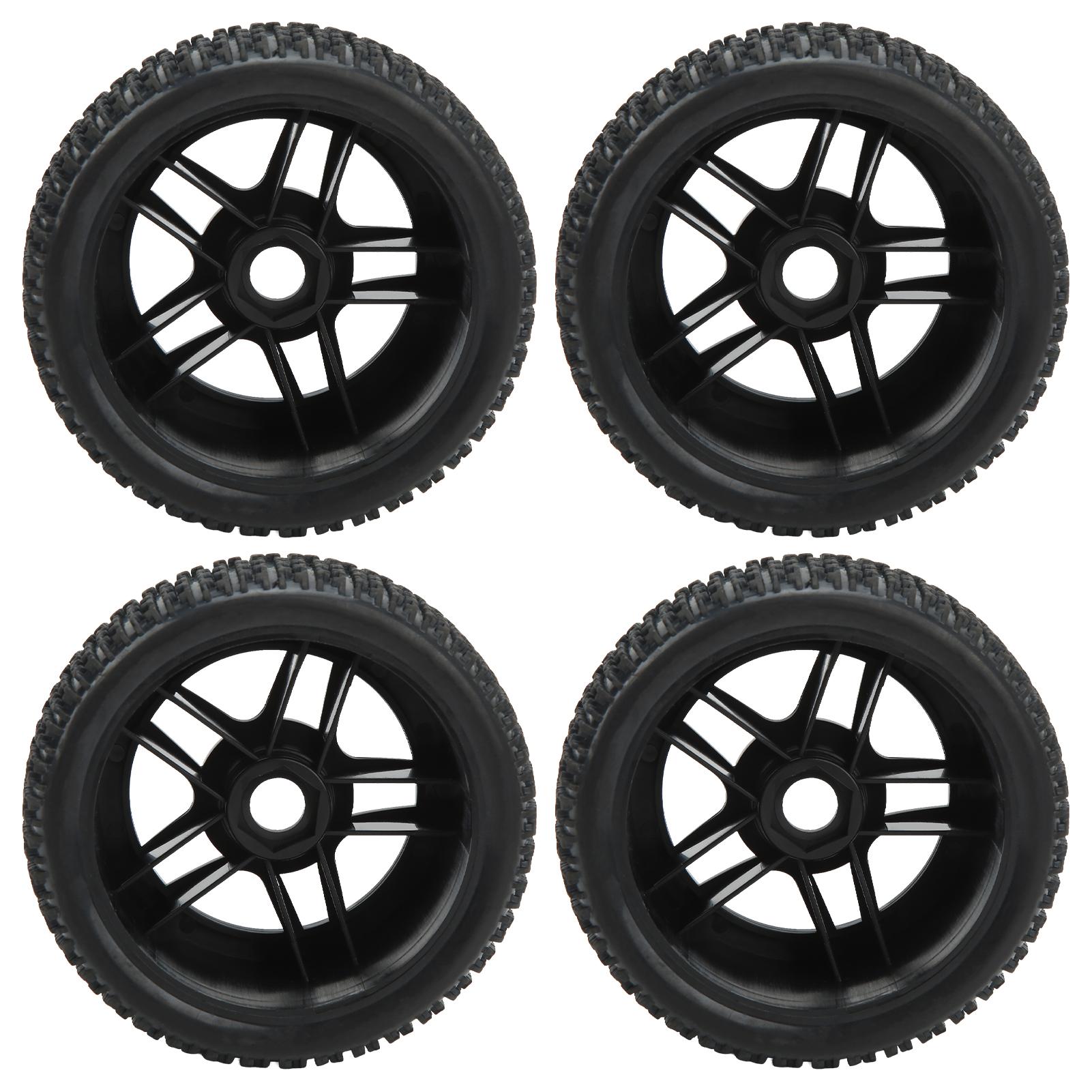 

4Pcs RC Car Wheels and Tires Rubber Tires Plastic Hub for 17 18 110 Remote Control Car