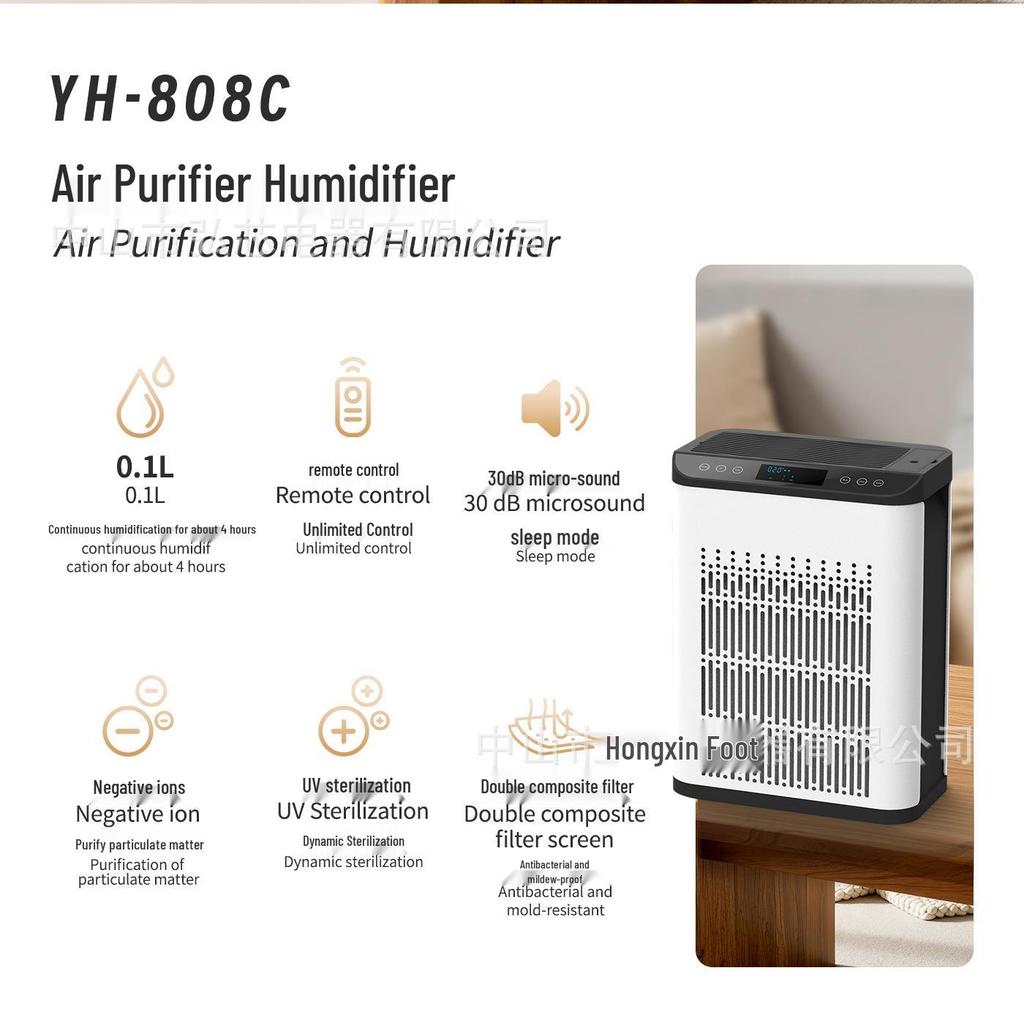 Air Purifier & Humidifier with Pet Hair Suction, Odor & Smoke Removal, and Negative Ion Technology