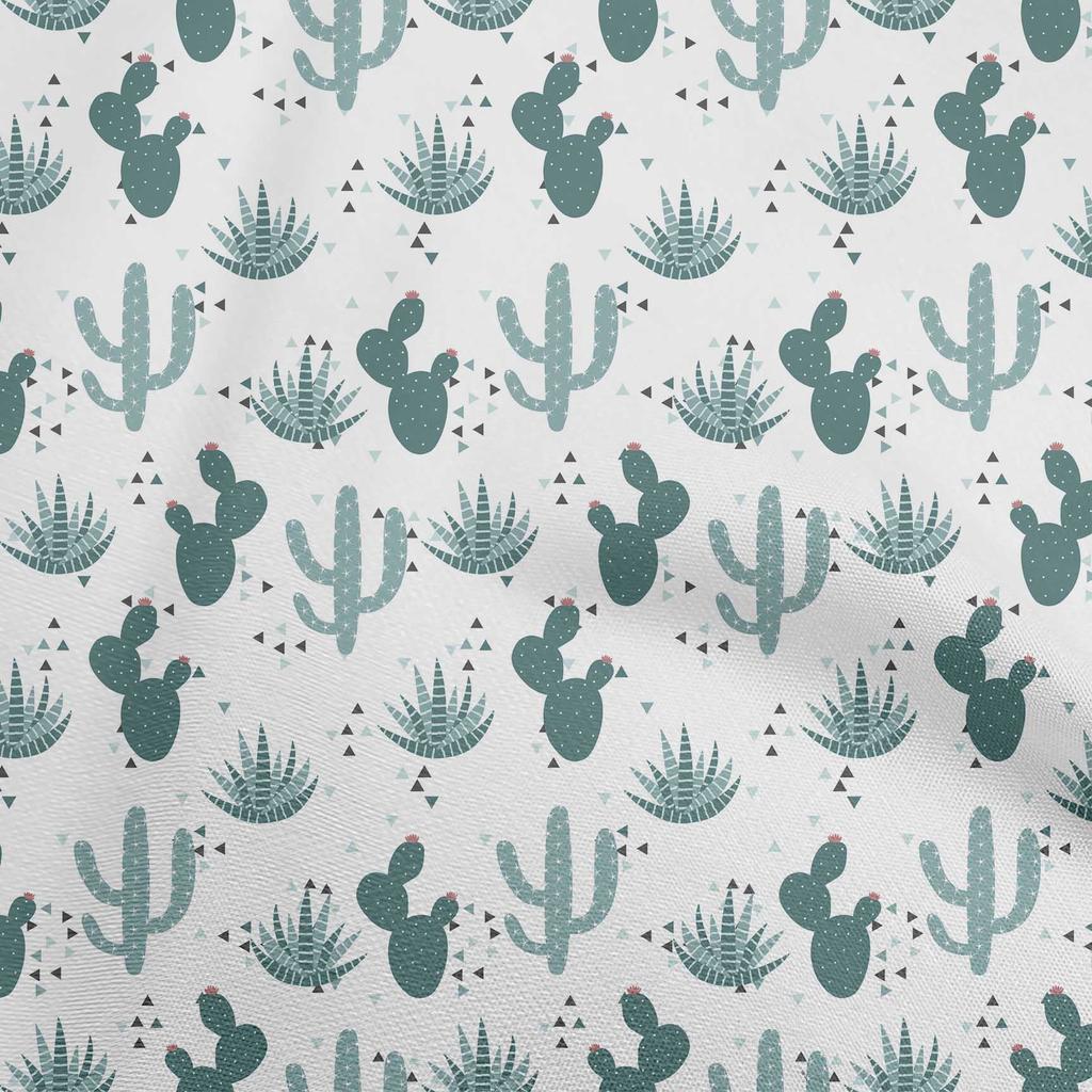 oneOone Georgette Viscose Dark Olive Green Fabric Cactus Sewing Material Print Fabric By The Yard 42 Inch