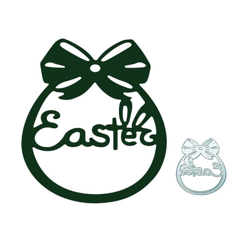2Pcs Easter Hare Eggs Carbon Steel Cutting Dies Decorative Embossing Paper Dies for Scrapbooking Invitation Card Making