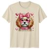 Cute Poodle Puppy Wearing Heart Unisexs TShirt Valentines Day