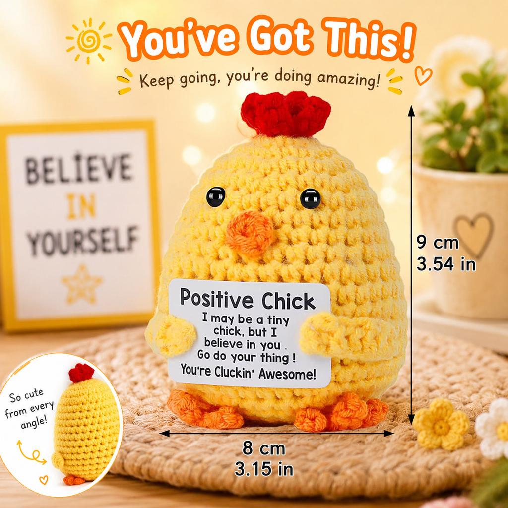 Positive Energy Crochet Doll Pocket Hug Handmade Knitted Plush Potato Plant Avocado Bee Turtle Duck Funny Emotional Support Gift