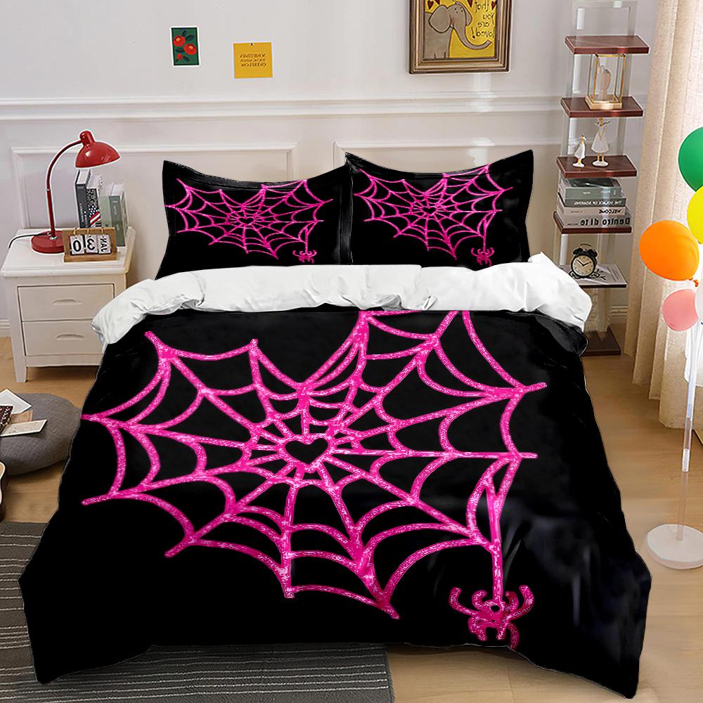 3PC Spider Web Spiders Print Bedding Set Duvet Cover 1 Duvet Cover 2 Pillowcases Adult and Children Bedding Set Luxury To Gifts