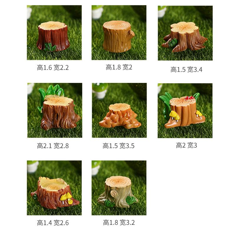 Tree Stump and Stump Micro-landscape Ornaments Succulent Decorations Horticultural Resin Handicrafts
