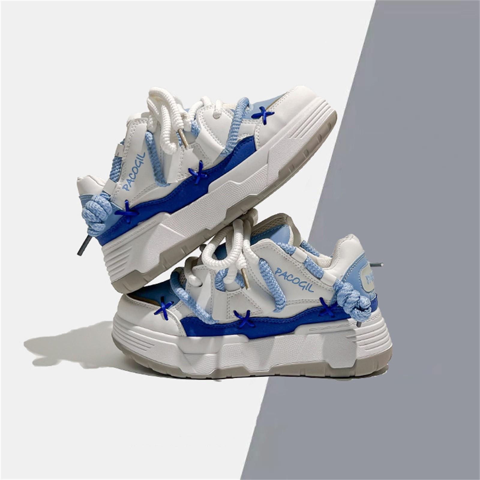 

Женская мода, новые универсальные повседневные нескользящие туфли на толстой подошве 38 синий