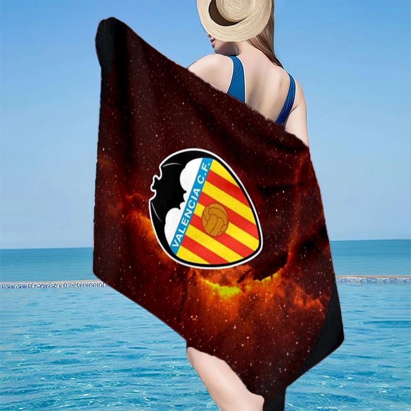 Valencia Cf Crest Design Microfiber Beach Towel, Lightweight And Quick-Dry, for Summer Travel, Beach Essential, Swimming Pool