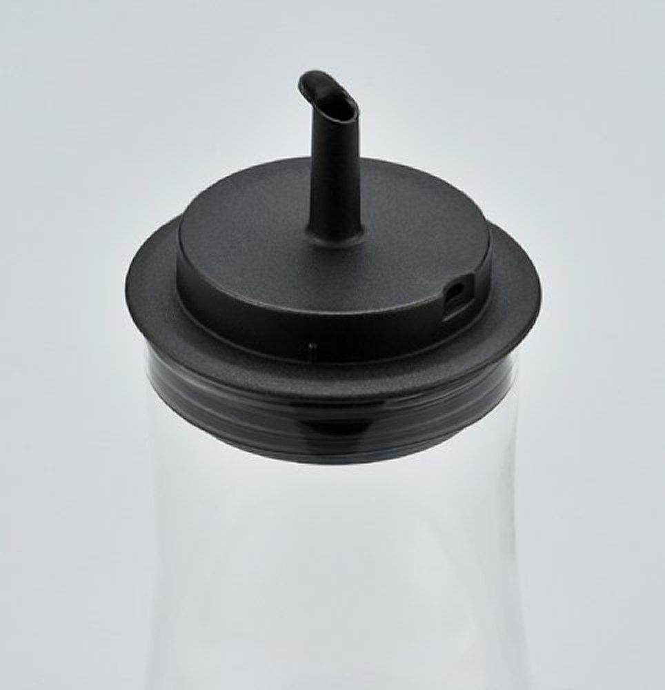 iwaki AGC Techno Glass Glass Soy Sauce Jug for Soy Sauce 120ml Seasoning Container with Lid Heat-resistant Drip-resistant Leak-resistant KT5031-BK