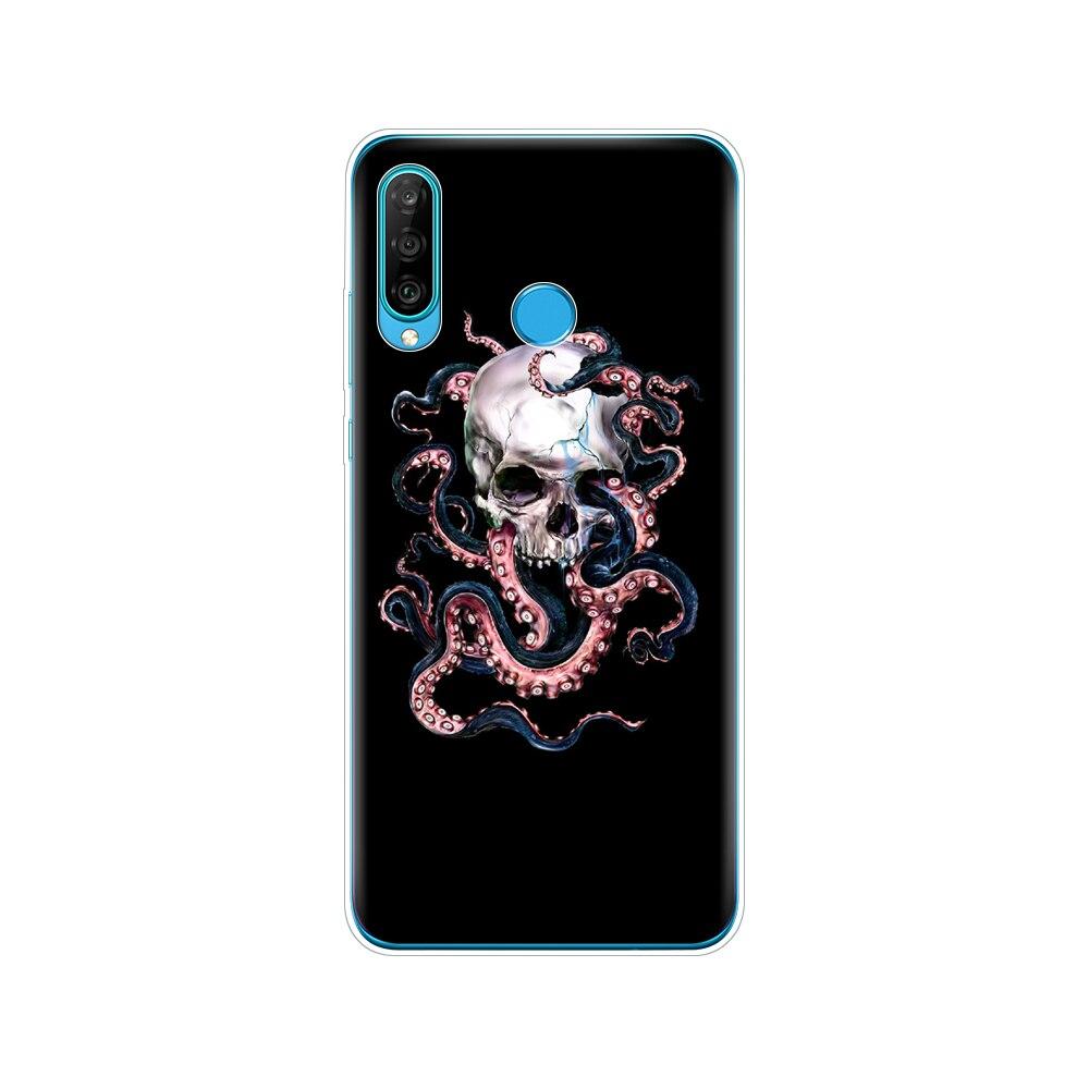 Silikonový kryt na telefon pro HONOR 20 lite view 30 v 30 pro kryt pro huawei honor 20S 9A 9C 9S 9X Premium 7s 8a lebka duch