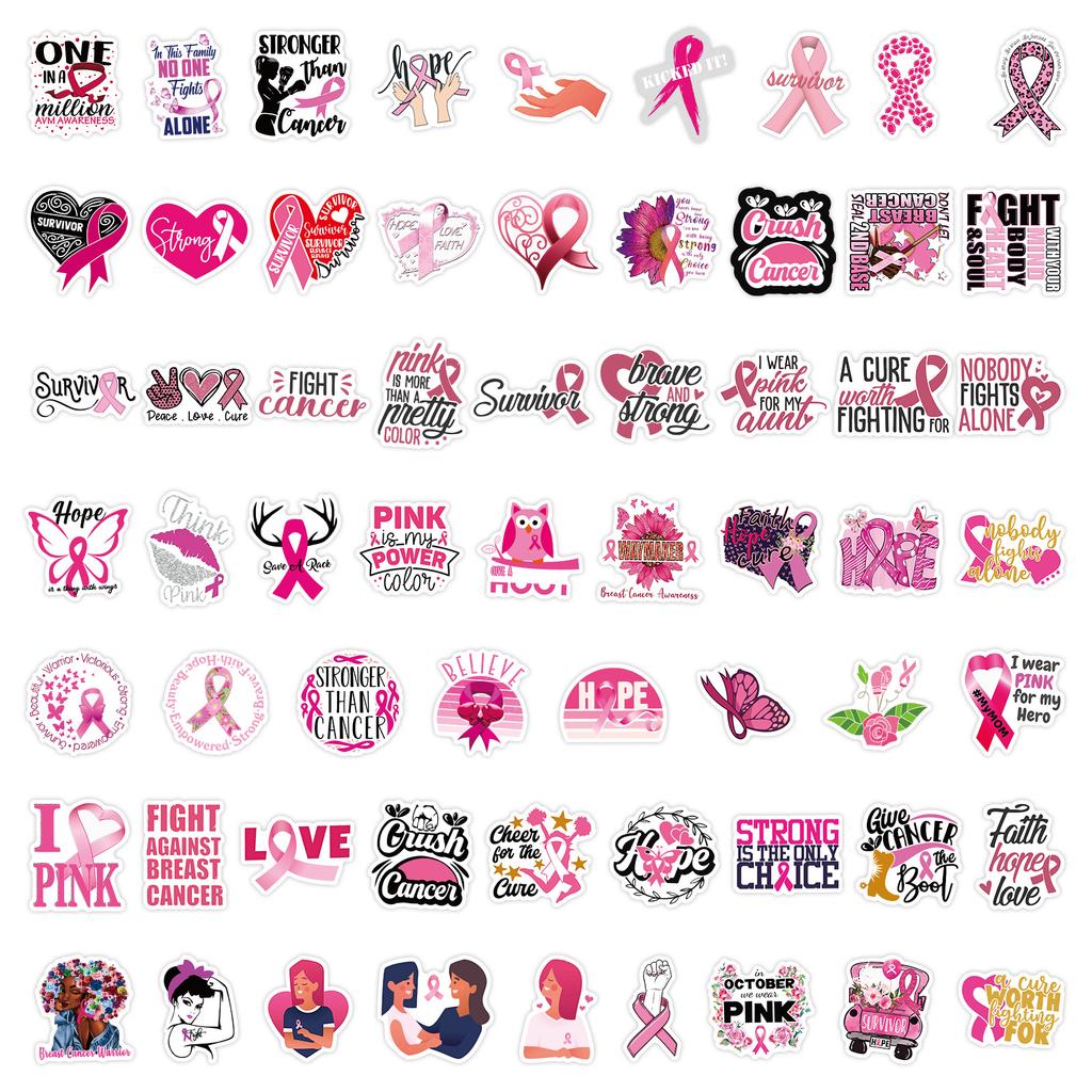 60 New Red Ribbon Red Ribbon Doodle Stickers Suitcase Notebook Water Cup Waterproof Stickers