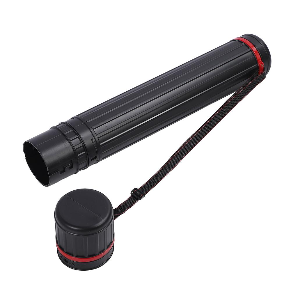 Round Drawing Tube Extendable Storage Carrying Container for Poster Art Drafting Artworks Scroll PVC Black