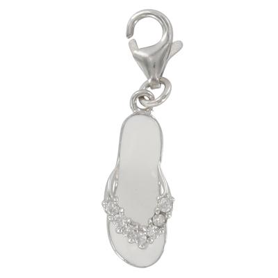 [Q4897] - Silver Charm Pendant 'Tong' Silver-white (rhodium-plated) - 16x6 Mm