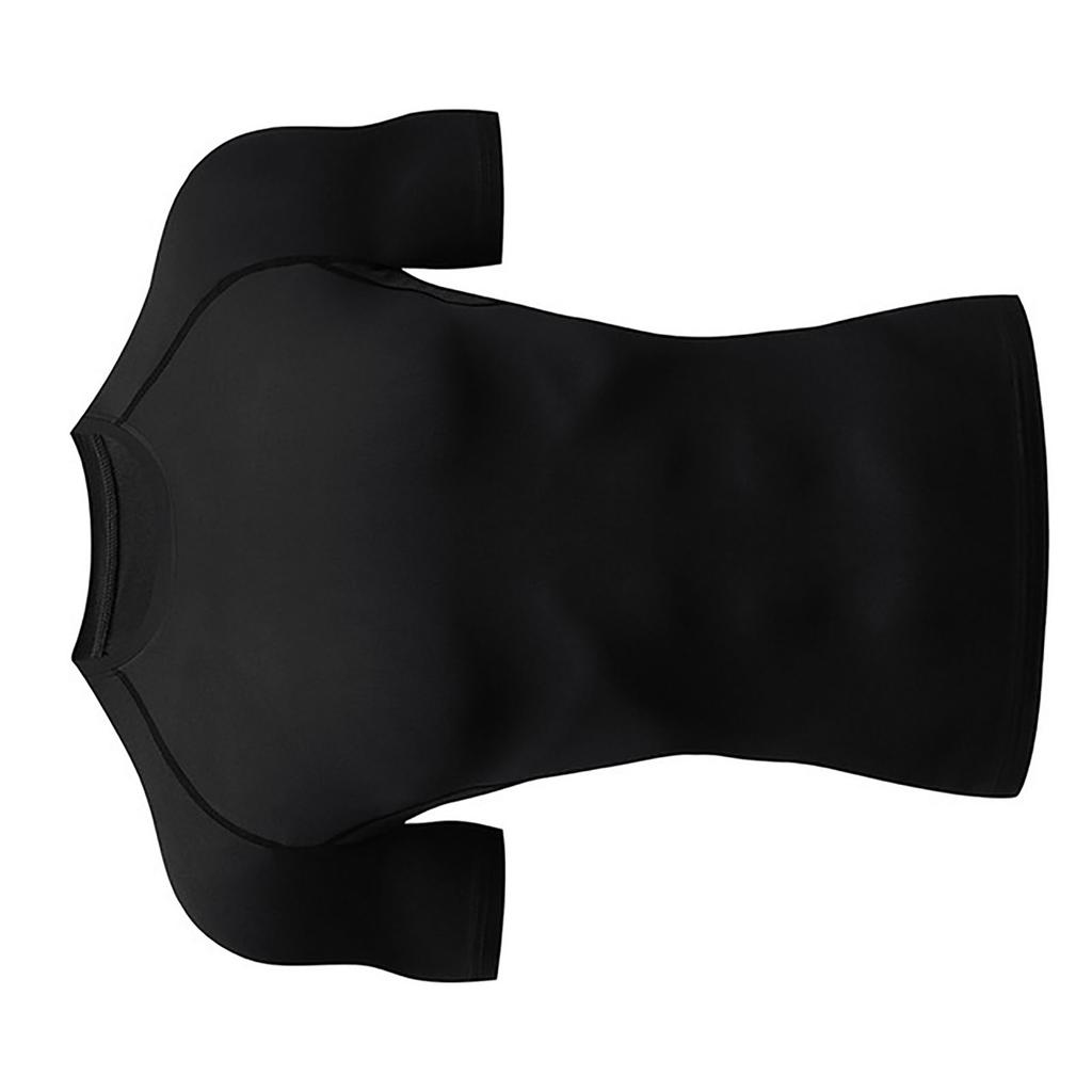 Men's Cool Dry Short Sleeve Compression Shirts Sports T Shirts Tops Athletic Workout Shirt Black L