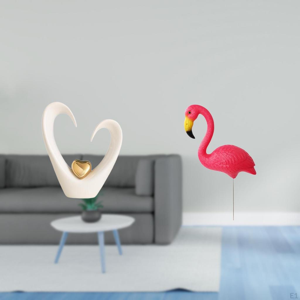 Minimalist Heart Bird Sculpture Figurine Modern Decorative Ornament for Living Room Shelf Desk And