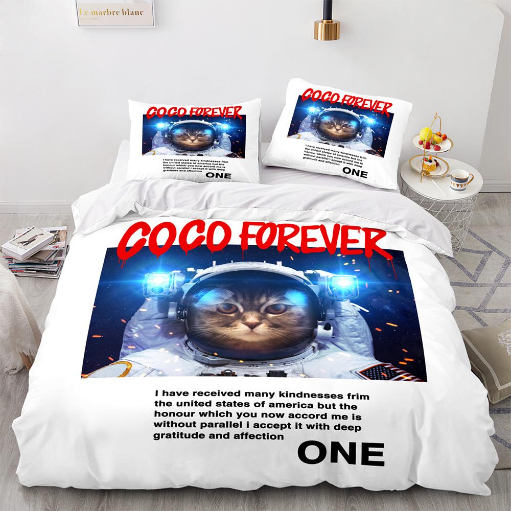 3D Space Series Bedding Set Astronaut Duvet and Pillow Case 2/3 Pieces Soft and Quick Drying Home Decoration for Children's Rooms