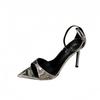 Sandals Summer Ankle Strap Thin HeelFeel Summer Sexy Open Toe Outdoor Wear Silver High Heel