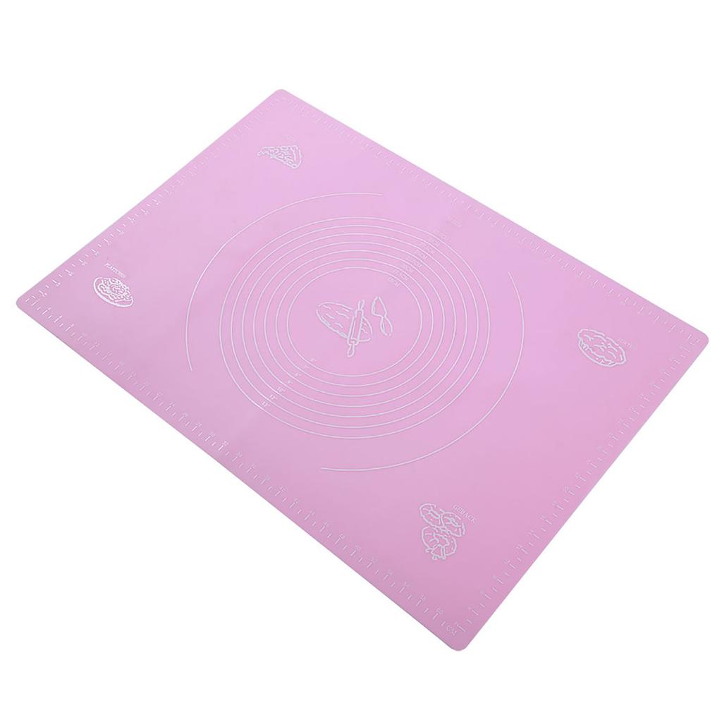 Household Silicone Non-Stick Baking Mat with Scales Rolling Dough Pad Kitchen Baking Tools(Pink 45x65cm)
