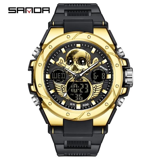 Sanda 6087 New Men's Digital Watch High Quality Multi-functional Quartz Movtt Calendar Week Waterproof Men's Watches for Sports