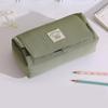 Canvas Pencil Case Double Layer Waterproof Stationery Bag Student Pencil Organizer for School Office Travel Cosmetic Bag