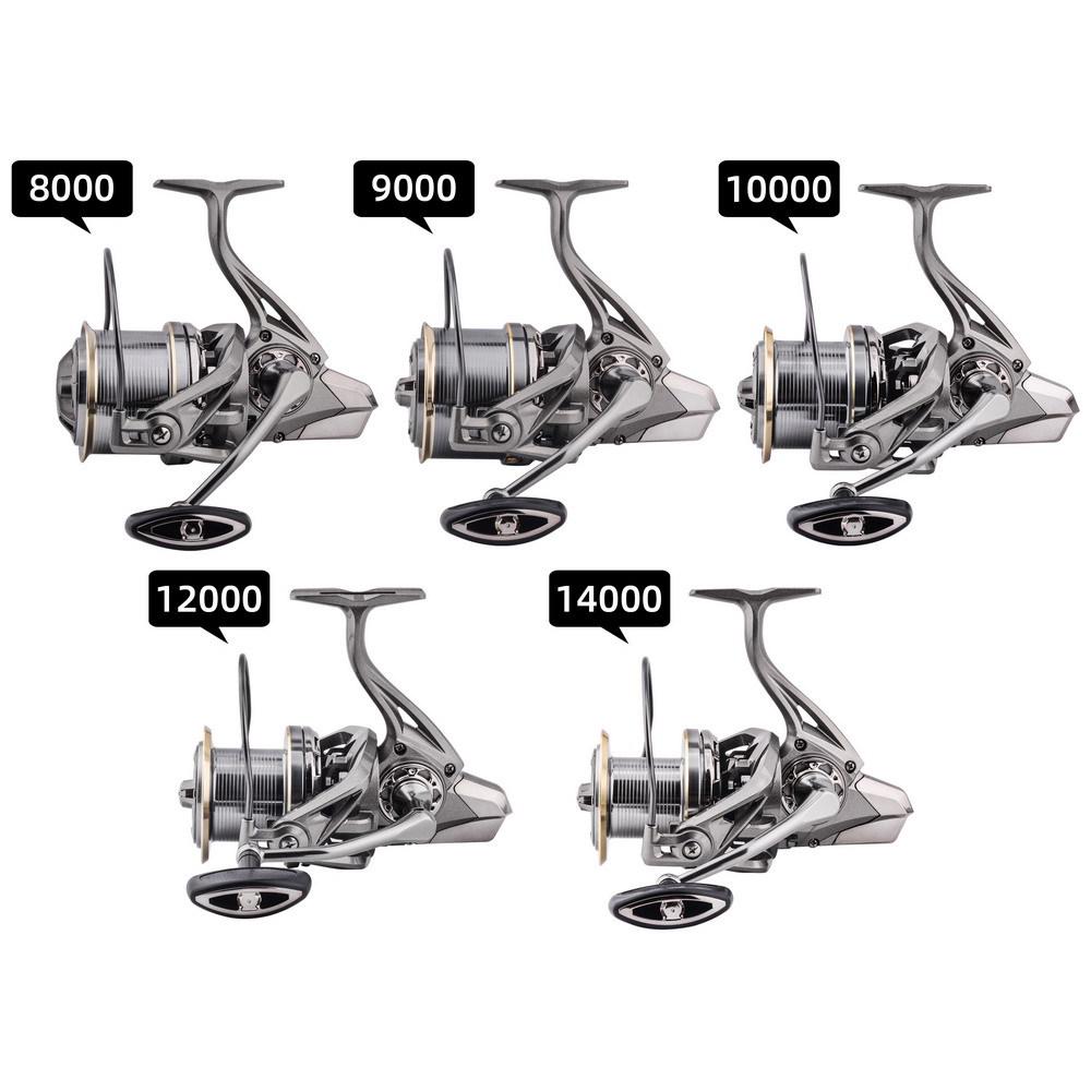 All-Metal Gapless Long-Casting Spinning Reel with Oblique Mouth for Sea Fishing, Model 14000.