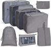 Travel Storage Bag Set Six-Piece Set Seven-Piece Eight-Piece Set Folding Toilet Bag Clothes Storage Bag Bundle Travel Bag