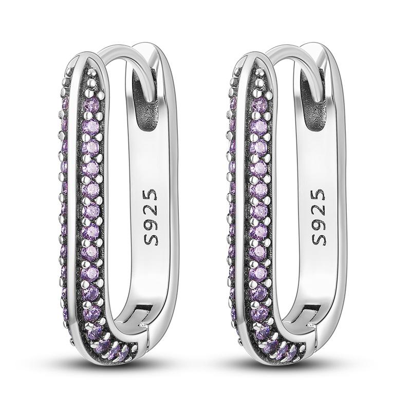 New Earrings 100% Genuine 925 Silver Women Hoop Earring Women's Wedding Engagement Girlfriend Wife Birthday Gift