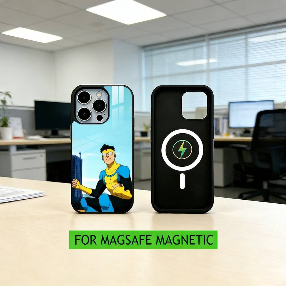 

Мультяшний чохол I-Invincible для iPhone17,16,15,14,13,12,11 Plus,Pro Магнітний з Magsafe Бездротова зарядка iPhone17