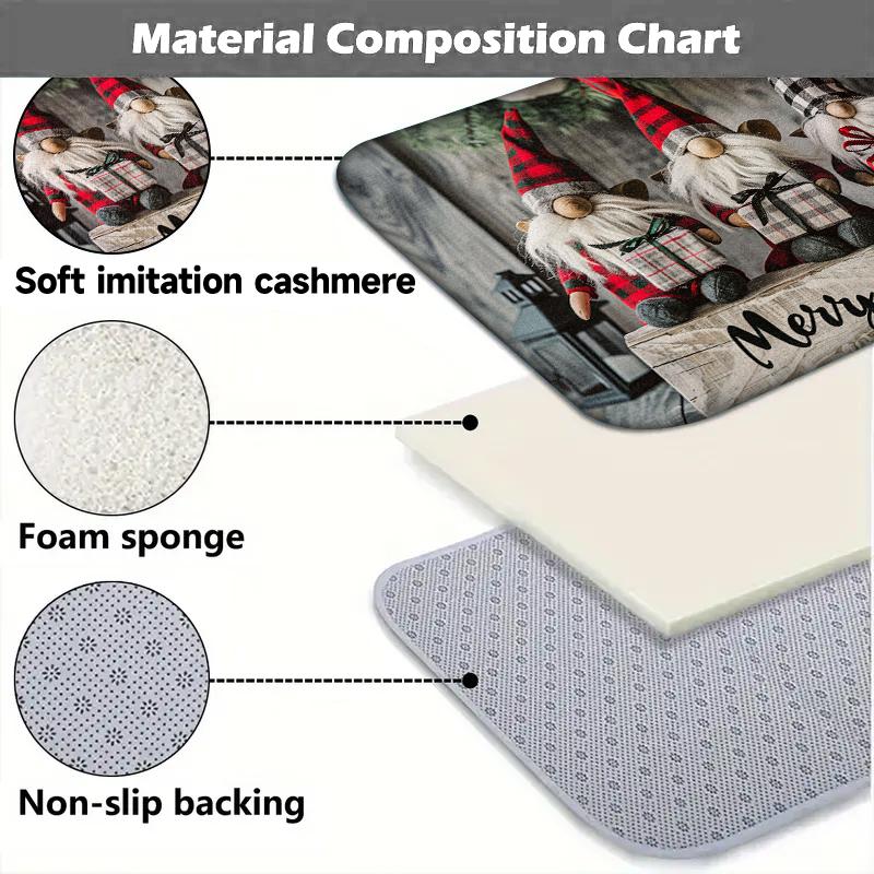 1pc Santa Claus Gift Bathroom Floor Mat Christmas Decor Door Mats Suitable For Bathroom, Kitchen, Living Room, Home Decoration