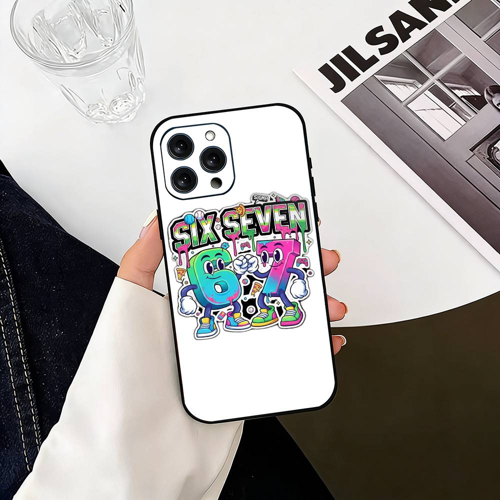 

Six Seven 6 7 Phone Case For iPhone 17, 16,15,14,13,12,11 Plus,Pro Max, Others Soft Black Cover iPhone11PROMAX