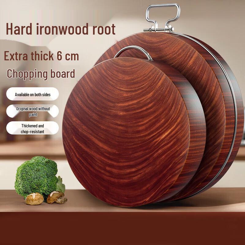 COKRSUPE Thick Ironwood Round Cutting Board