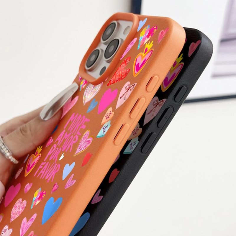 Miękkie etui na telefon z nadrukiem serca dla iPhone Air 17 16 15 14 Pro Max 13 12 Pro Max 11 17 16e Odporne na wstrząsy Silikonowe z teksturą skóry