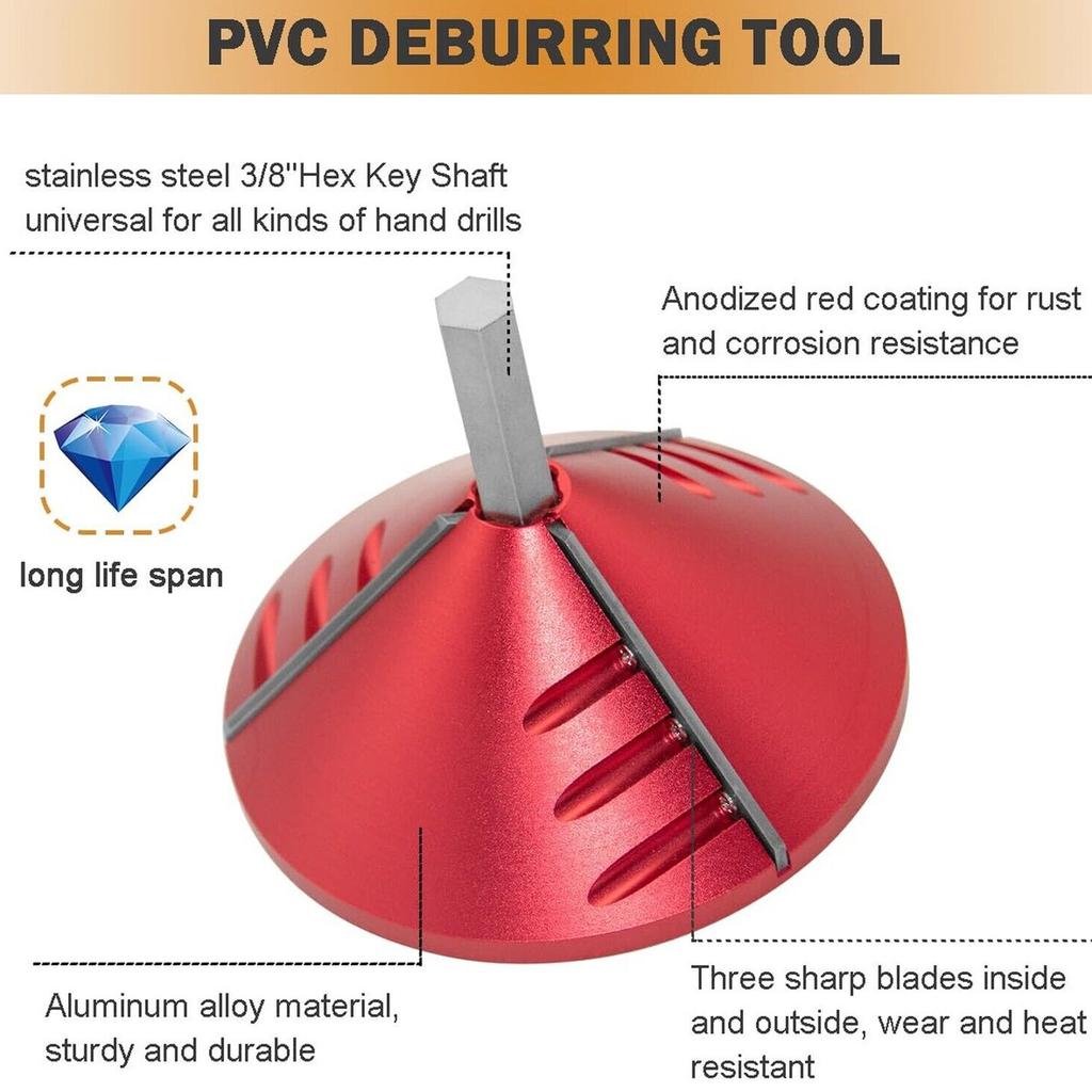 Inner-Outer PVC Pipe Chamfer Tool Deburring Tool Efficiently Removes Burr for Smooth Connection for Comfortable Use