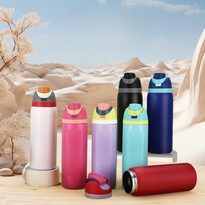 1PC double couvercle de boisson tasse thermos en acier inoxydable pour hommes et femmes sports de plein air tasse à fruits de haute valeur avec tasse rebondissante en corde