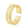 Adjustable Geometric Gear Ring Women Men Minimalist Vintage Style Gold Tone Open Band Jewelry