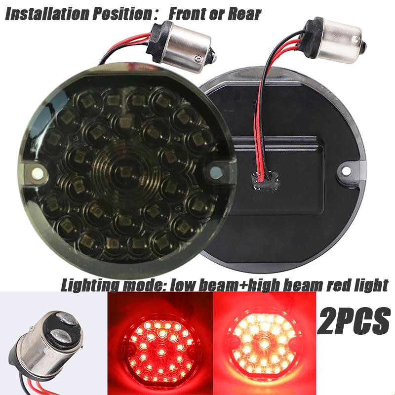 1 Pair Motorcycle LED Turn Signal Lights Brake Light Lamp For Harley Electra Glide Road