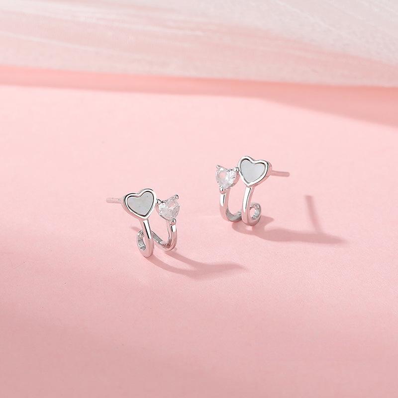 Sweet Double Love Earrings for Women, Fashionable, Personalized, Sweet and Cool Style, Versatile New Earrings