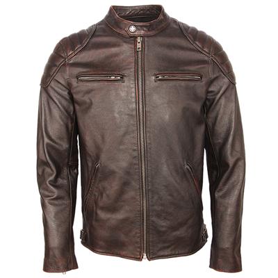 Chinese Size Vintage Distressed Leather Jacket Men 100% Cowhide Genuine Leather Jackets Slim Fit Motorcycle Jacket Man Biker Coat Autumn M357