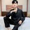 Jacquard Pajamas Suit Men Summer Ice Silk Shorts Sleepwear Set Thin Satin Loungewear Male Night Clothing