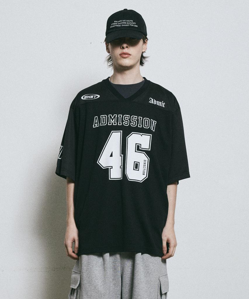 BUNKERBUSTER Mesh Rugby Jersey V-Neck Short Sleeve Tee Mq2Tu259_Black