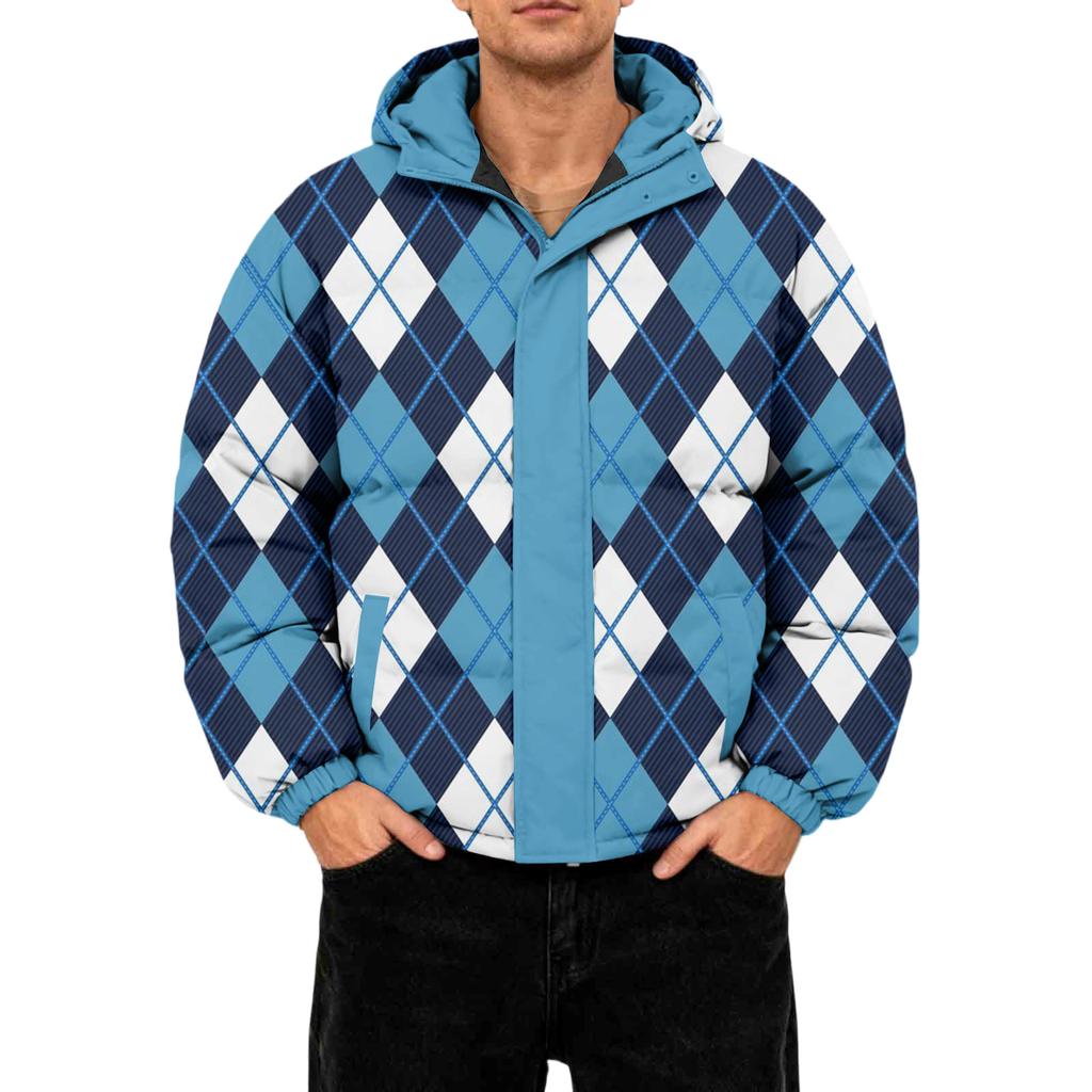 Men's Oversized Casual Down Jacket With Long Sleeves And Hood