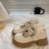 British Style Heightening Single Shoes 2025 New Platform Mary Jane Women's Shoes Versatile Bow Thick Heel High Heel Small Leather Shoes