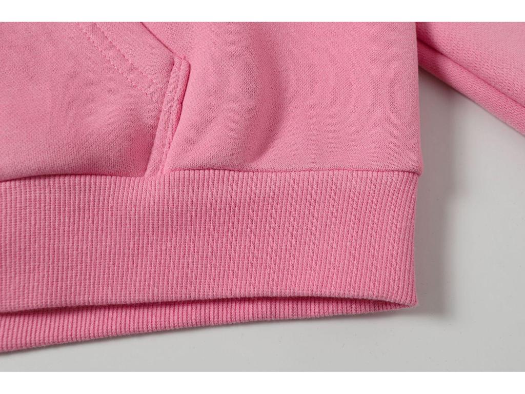 SKYLRK 2025SS Solid Color Distressed Fleece-Lined Hooded Cardigan - Bieber Style