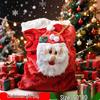 Santa Claus Large Christmas Storage Bag: Reindeer & Snowman Design for Children's Apparel and Accessories