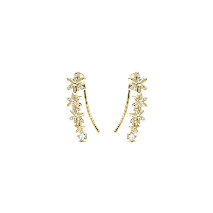 Earrings - LUXENTER - Anah - 18k Gold Plated - Silver - Paved Cubic Zirconia