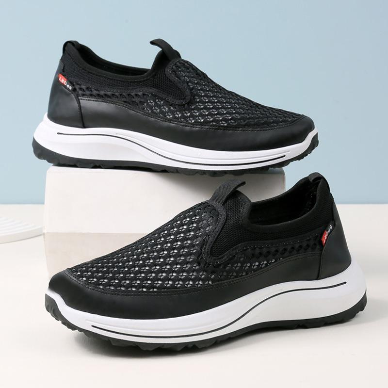 

New summer men s shoes men s net shoes one pedal mesh shoes breathable comfortable casual one pedal dad shoes 44 чёрный