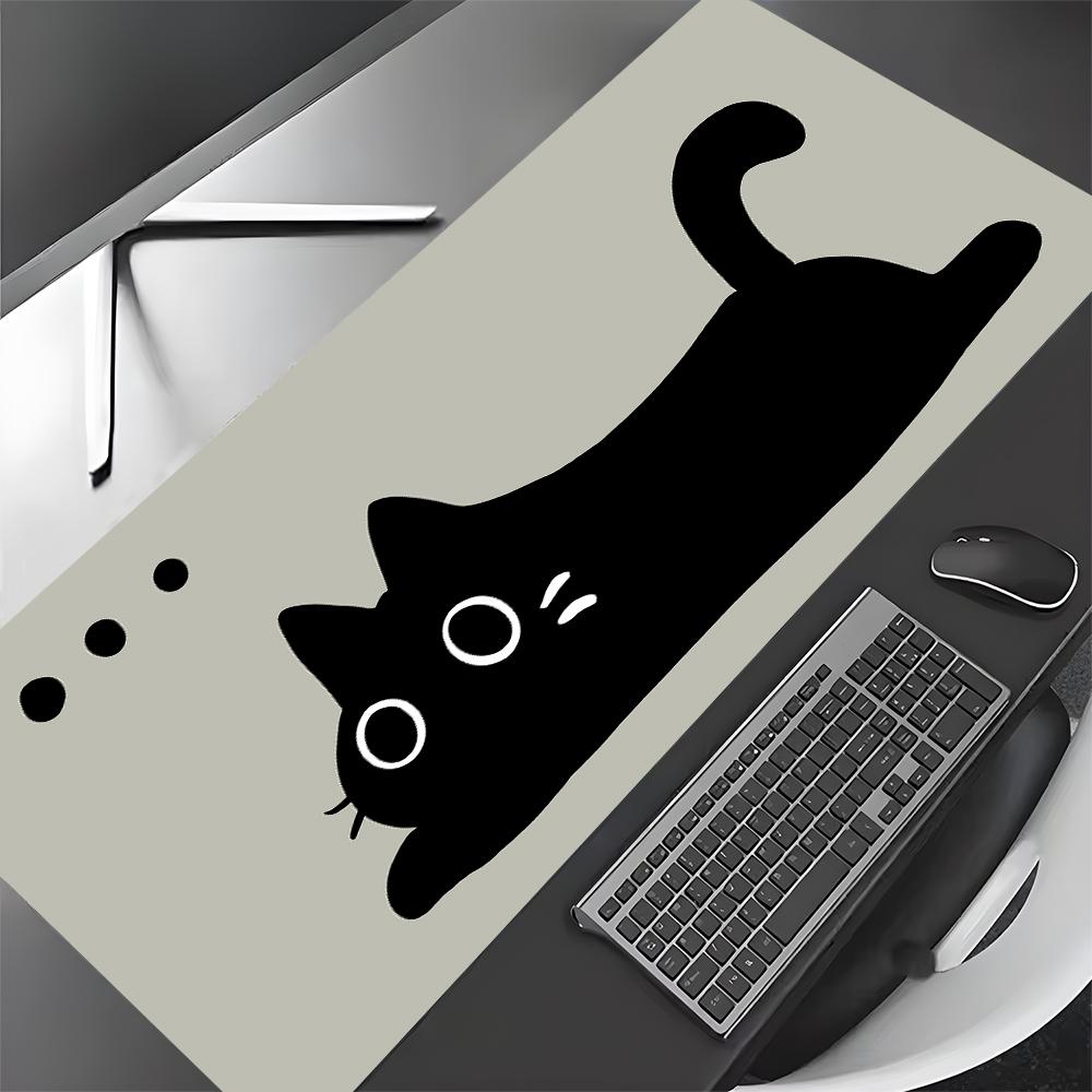 Cute Black Cat kawaii Mouse Pad Desk Mat Large Computer Office Carpet xxl mousepad Gamer gaming pc accessories Keyboard Rug